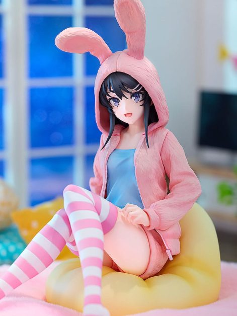 rascal does not dream of a knapsack kid mai sakurajima hoodie look rabbit ears ver scale figure ()
