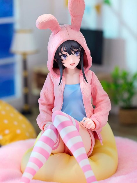 rascal does not dream of a knapsack kid mai sakurajima hoodie look rabbit ears ver scale figure ()