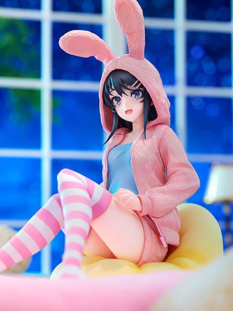rascal does not dream of a knapsack kid mai sakurajima hoodie look rabbit ears ver scale figure ()