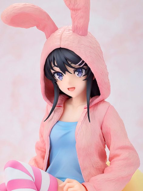 rascal does not dream of a knapsack kid mai sakurajima hoodie look rabbit ears ver scale figure ()