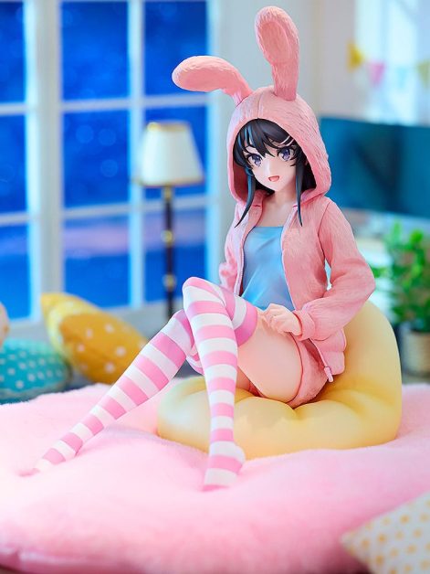 rascal does not dream of a knapsack kid mai sakurajima hoodie look rabbit ears ver scale figure ()