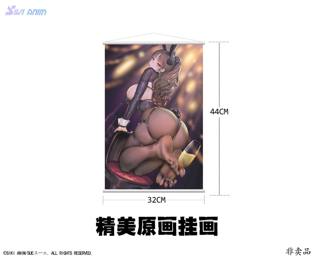 sue illustration champagne and bunny girl rose bare feet ver scale figure ()