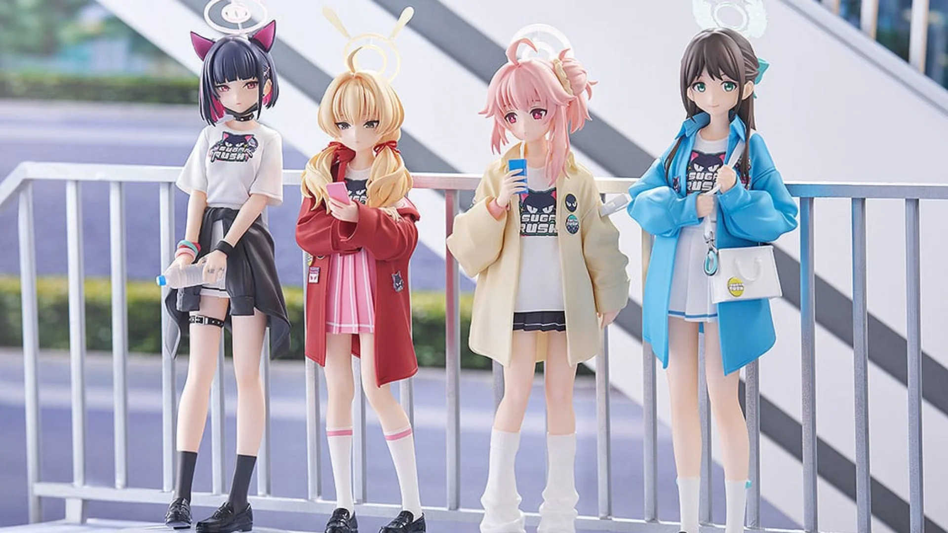 blue archive pop up parade blog Blue Archive Pop Up Parade figures of After-School Sweets Club members Kazusa, Yoshimi, Natsu, and Airi