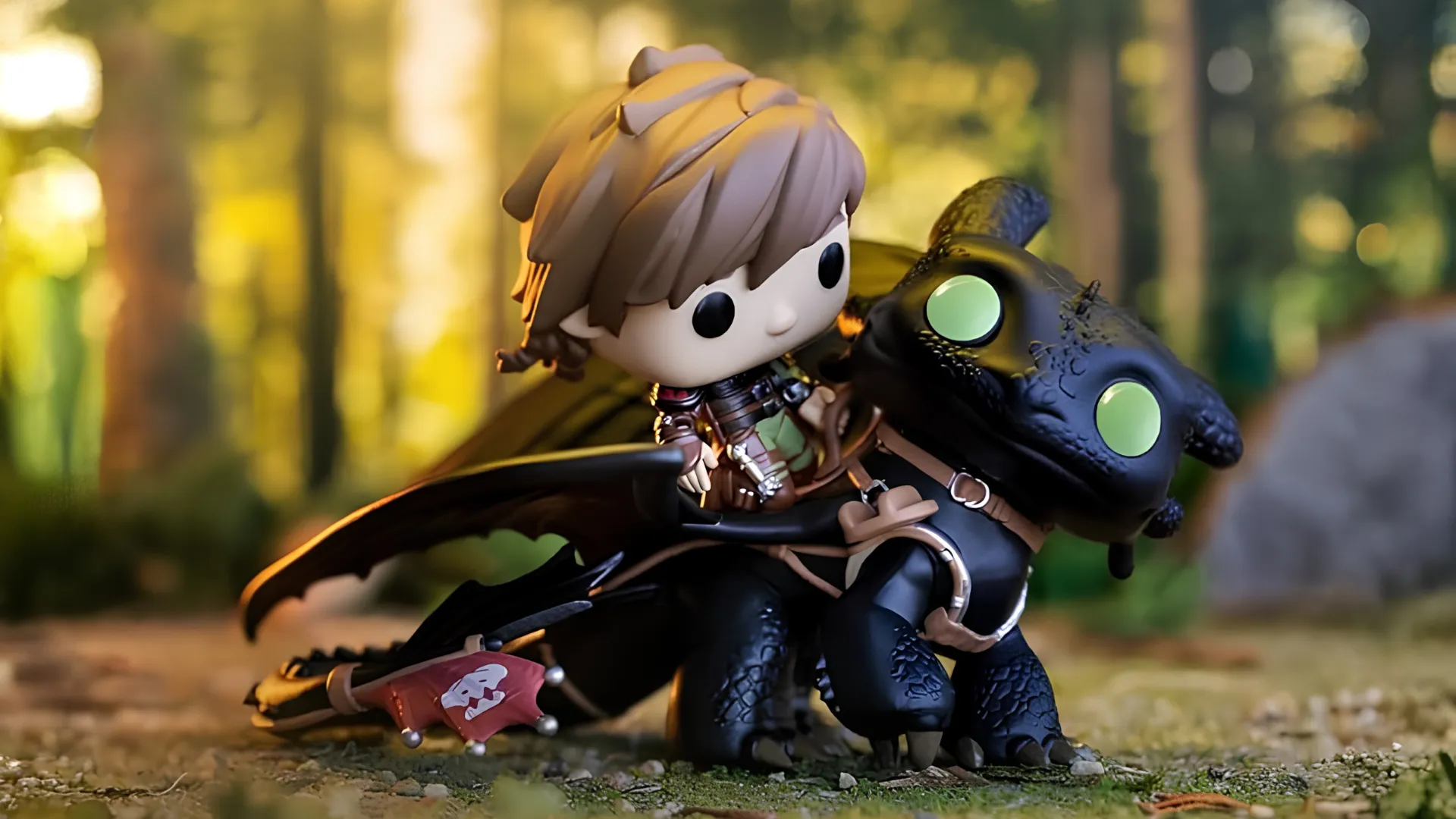how to train your dragon funko pop blog How to Train Your Dragon Funko Pop Rides figure of Hiccup riding Toothless in a forest setting