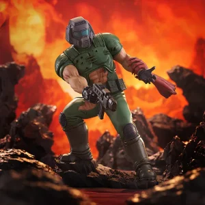 DOOM classic Doomguy POP UP PARADE figure recreating the original 1993 video game box art pose