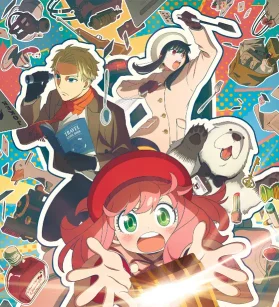 SPY x FAMILY CODE: White anime movie poster featuring Anya, Loid, Yor, and Bond Forger