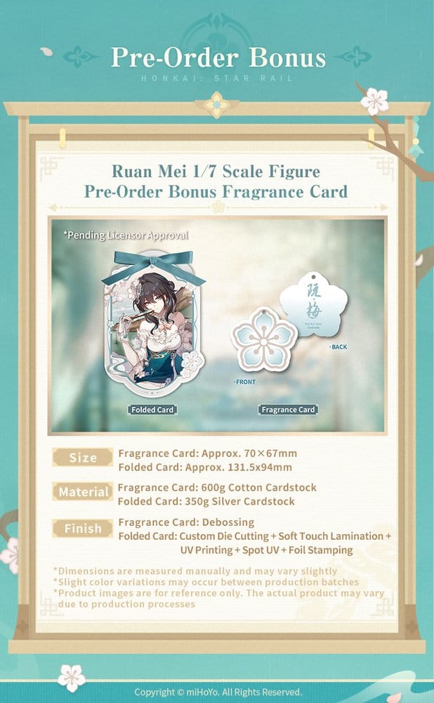 honkai star rail ruan mei plumblossom letter ver with bonus fragrance card